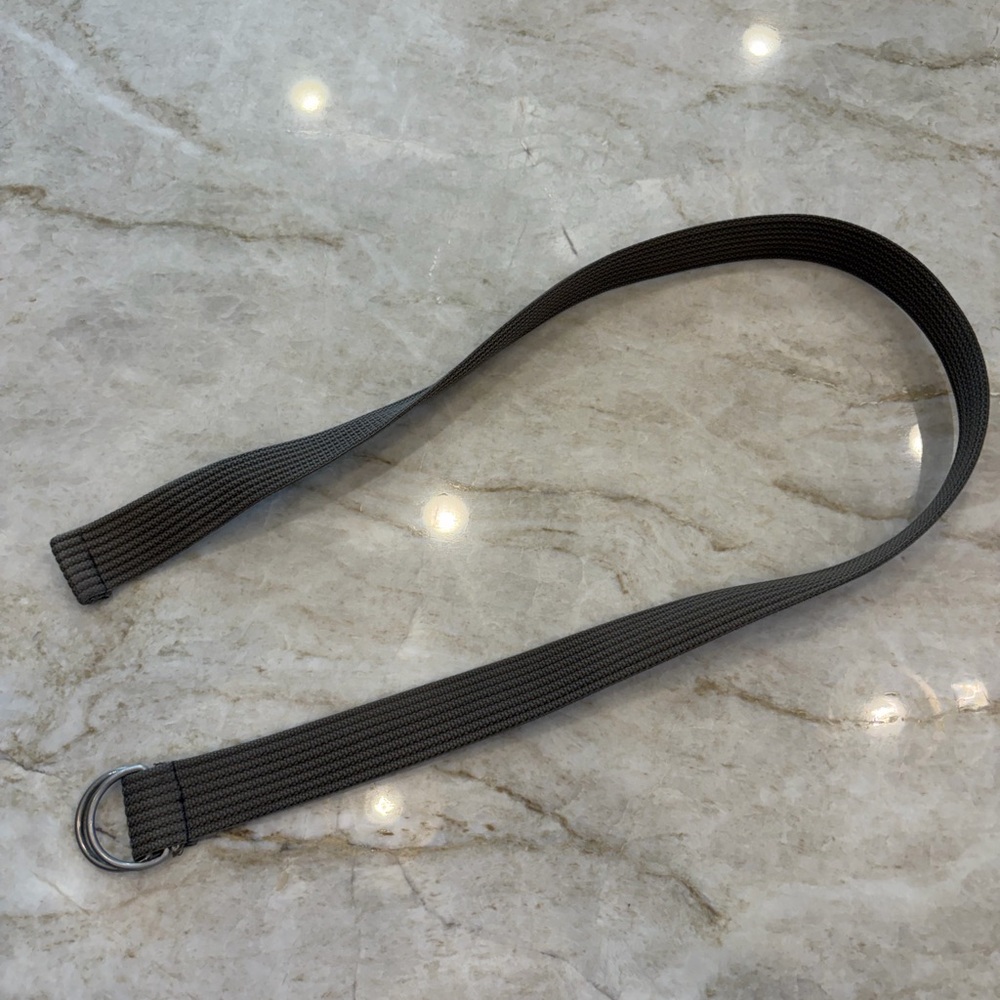 MEN'S SALE Olive Gray Canvas D-Ring Belt 40" Military Style Web Belt Casual - Picture 2 of 4